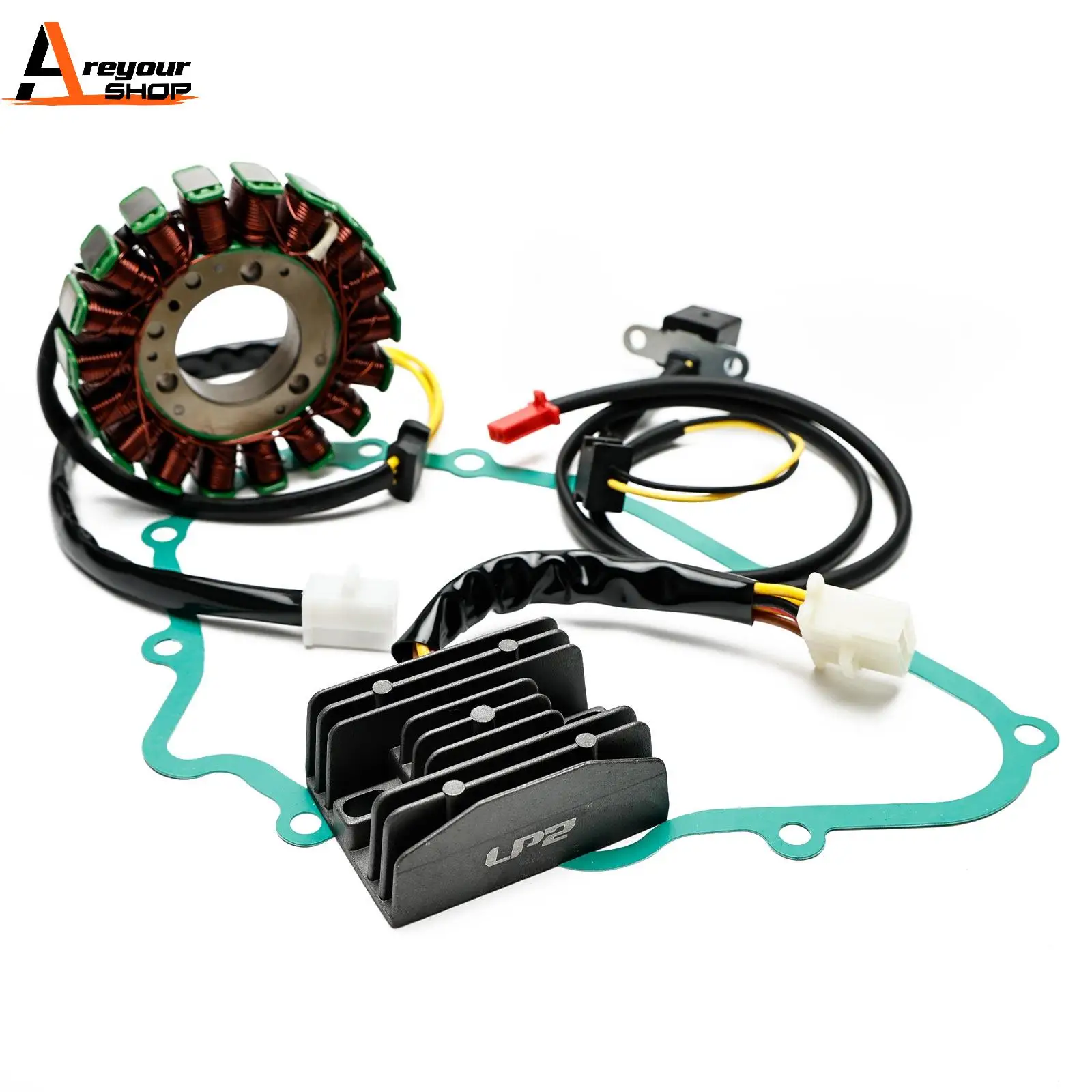 

Areyourshop Stator + Voltage Rectifier + Gasket for Kawasaki Ninja 500/R GPZ 400 500 S 88-09