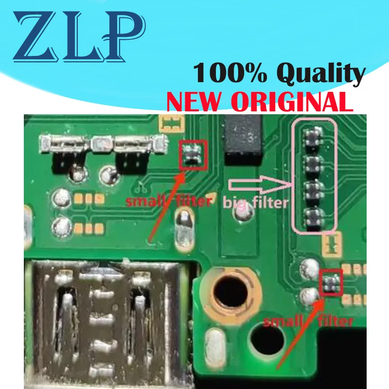 منفذ شحن مزود بفلتر EMI لمفتاح نينتيندو ، فلاتر الشاحن على مكون إصلاح اللوحة الأم ، OLED كبير وصغير ، 20 *