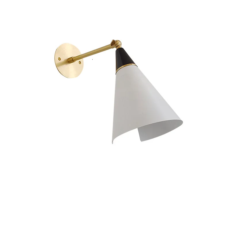 Medieval, designer, folding, adjustable, brass, light luxury, long arm, wall lamp