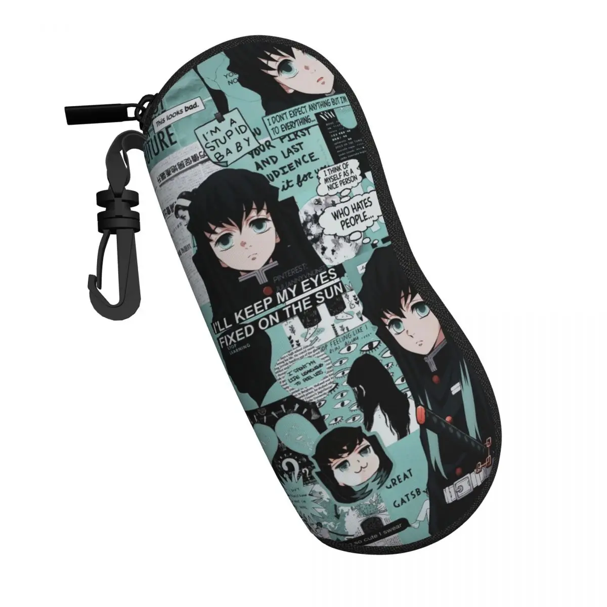 Custom Demon Slayer Muichiro Tokito Collage Shell Glasses Case Unisex Kimetsu No Yaiba Eyeglasses Case Sunglasses Protector Box