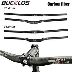 BUCKLOS Ultralight Bicycle Handlebar 31.8/25.4 3K Carbon Fiber MTB Handle Bar  660/720/760 Aluminum Handlebar Mountain Bike Part