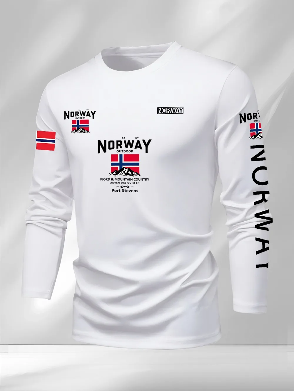 Norwegisches Muster 3D-Druck Sport Schnelltrocknend Atmungsaktiv Herren Langarm-T-Shirt Outdoor Freizeit Streetwear Eltern-Kind-Kleidung – Detail 4