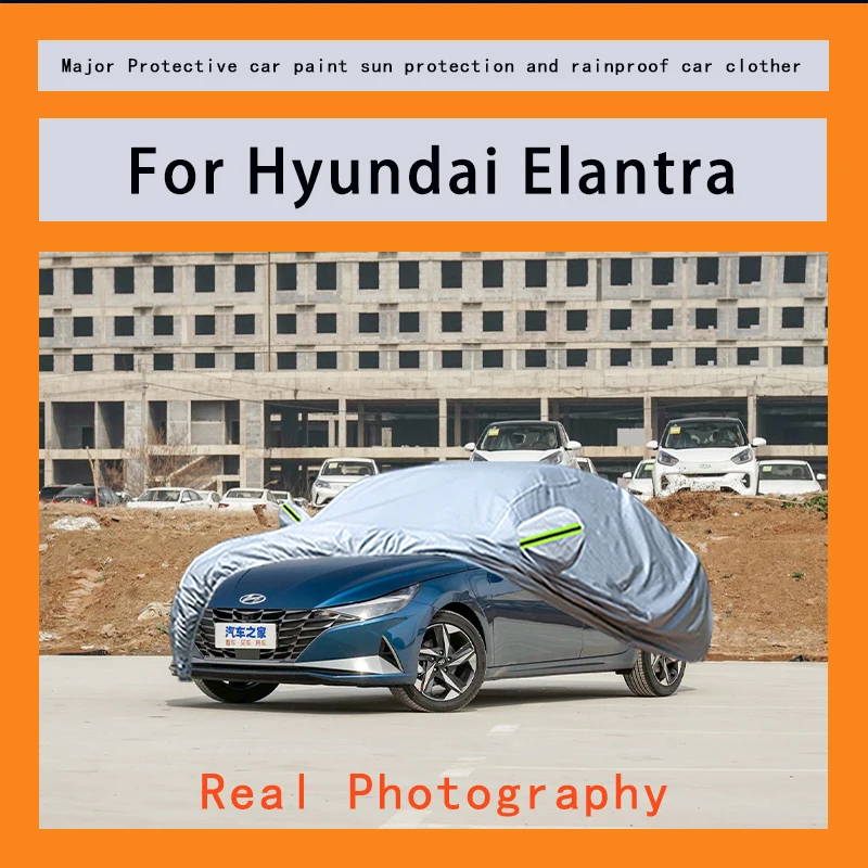 

﻿﻿For Hyundai Elantra Car Covers Outdoor Waterproof Dustproof Sun Rain Snow Protection Thick Oxford Cloth Full Outer Cover