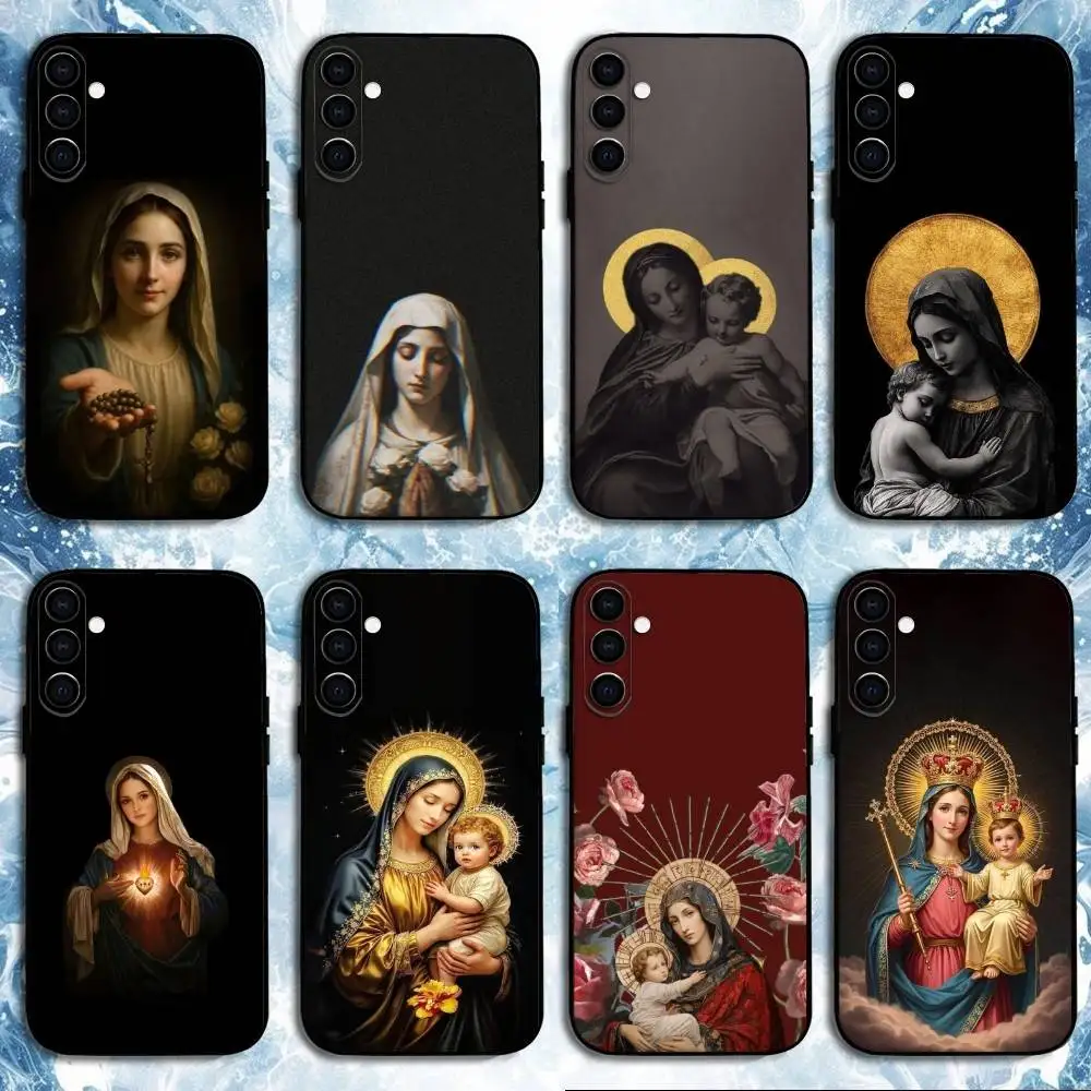 

Virgin Mary And Jesus Phone Case For Samsung Galaxy A73,A72,A71,A70,A53,A52,A51,Others Soft Black Shell