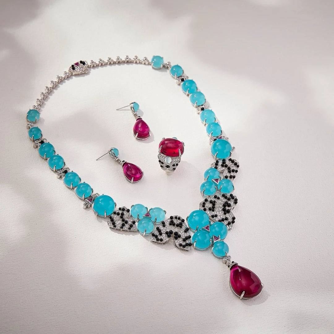

Luxury High Quality Beautiful Unique Design AAA Zircon Drop Earrings Necklace Sets For Women Charm Fashion Party Jewelry Gift