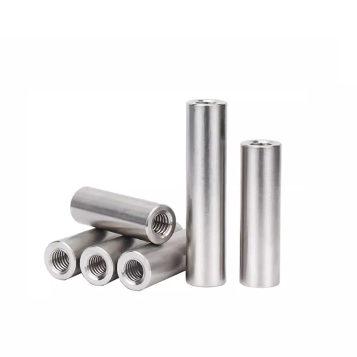 304 Stainless Steel Double Head Internal Thread Cylindrical Pin Support Column Connecting Rod M8M10