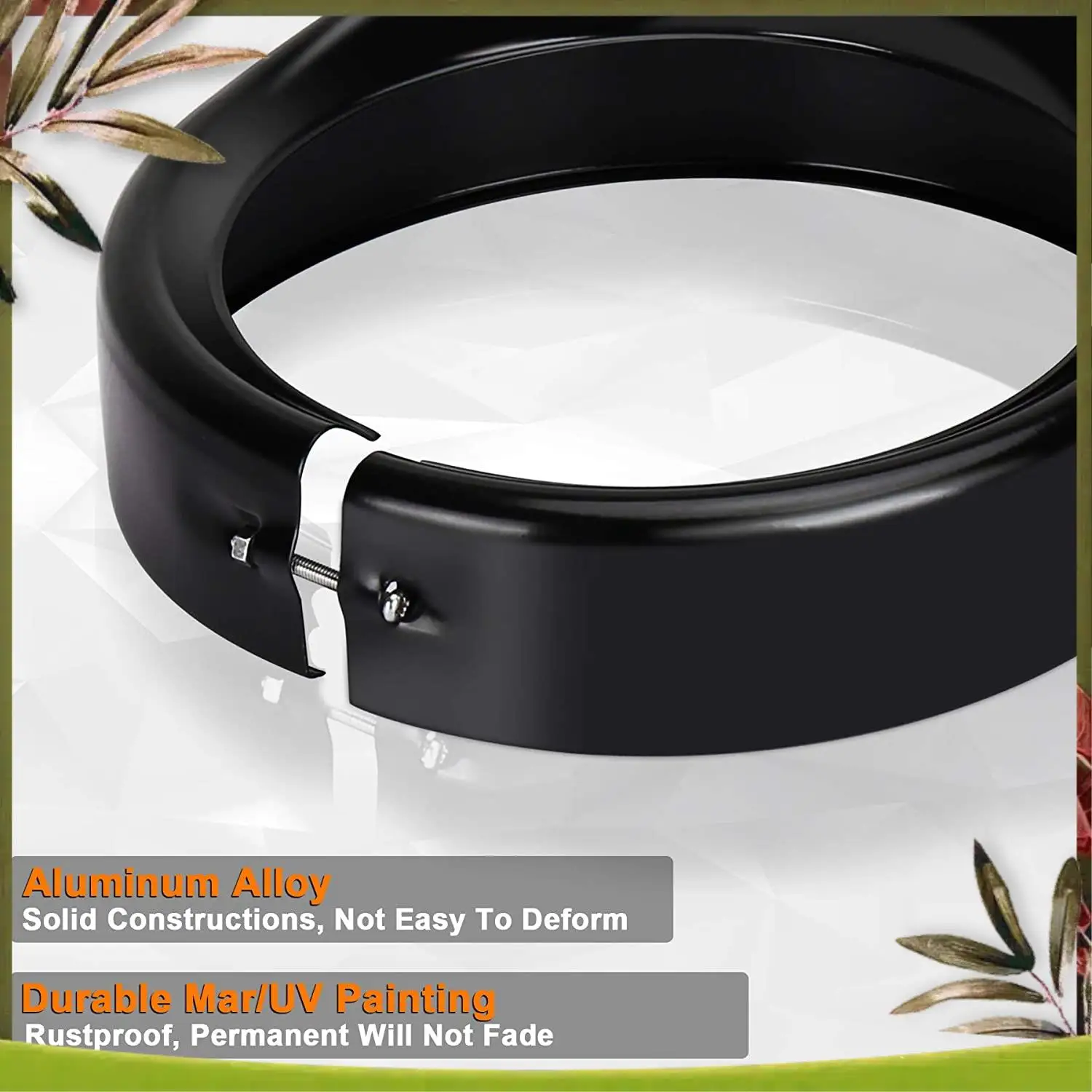 AB98-Headlight Trim Ring 7Inch Black Visor Type Motorcycle Trim Ring For Softail Street Glide Road King Electra Glide