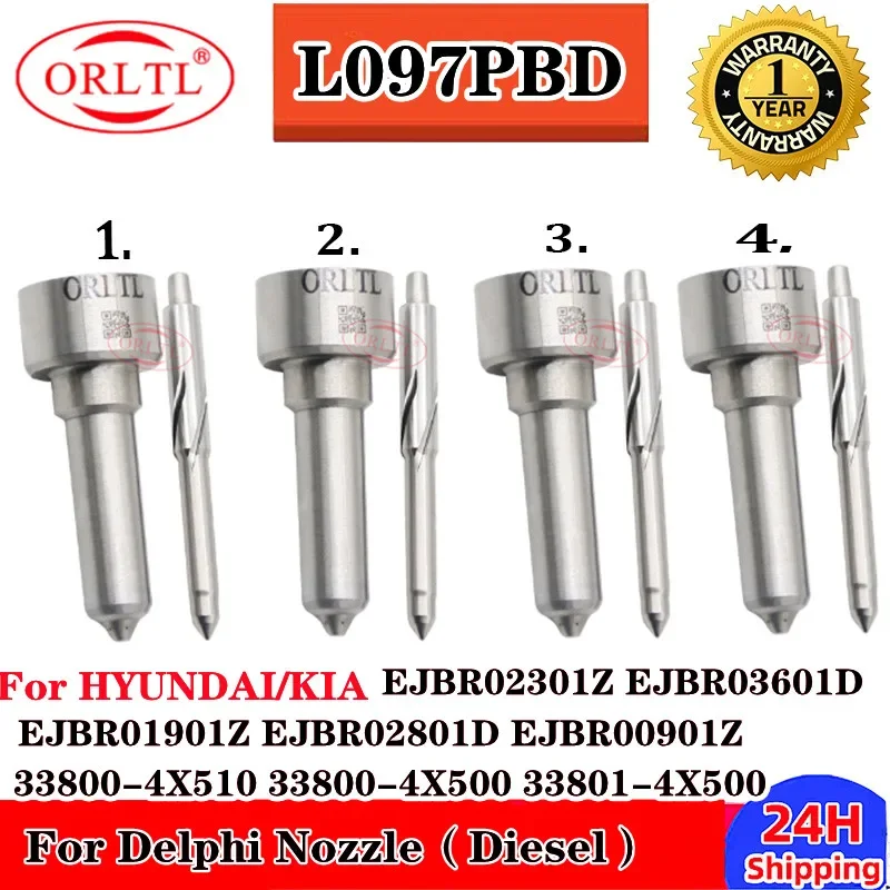 

4 шт. ORLTL новый L097PBD дизельные двигатели, детали, сопло L097 PBD, форсунка для распыления топлива L097PRD для EJBR02301Z EJBR03601D 33800-4X510