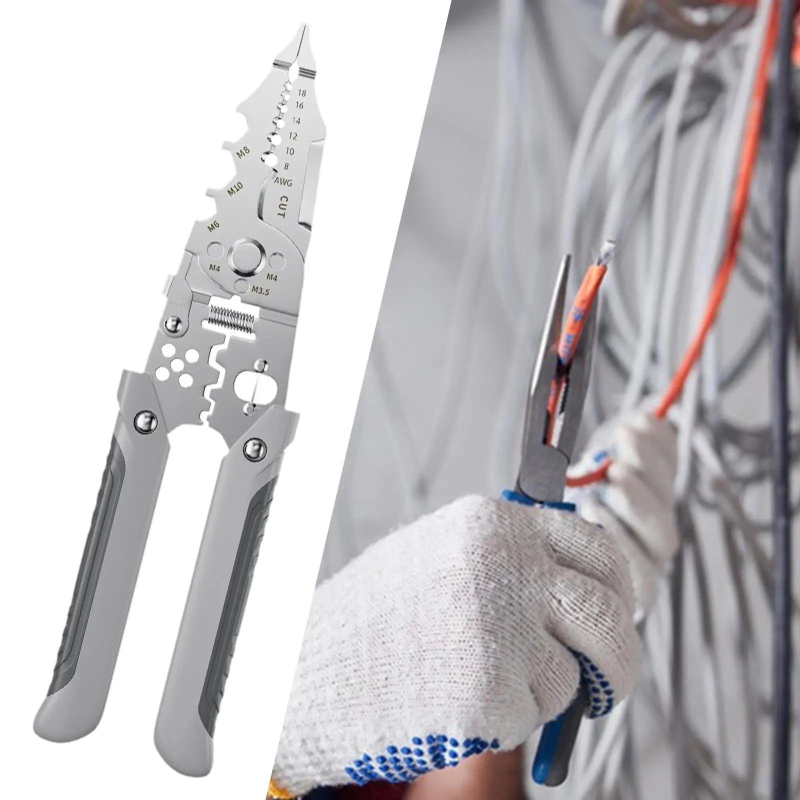 Wire Plier Professional Wire Crimper for Dividing Electricians Clamping