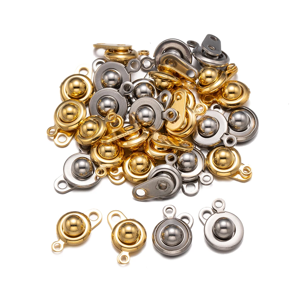 5 stücke Edelstahl runde Schnalle Schnapp verschlüsse für DIY Armbänder Halskette Verbindungs stück Schmuck machen Zubehör Materialien Handwerk