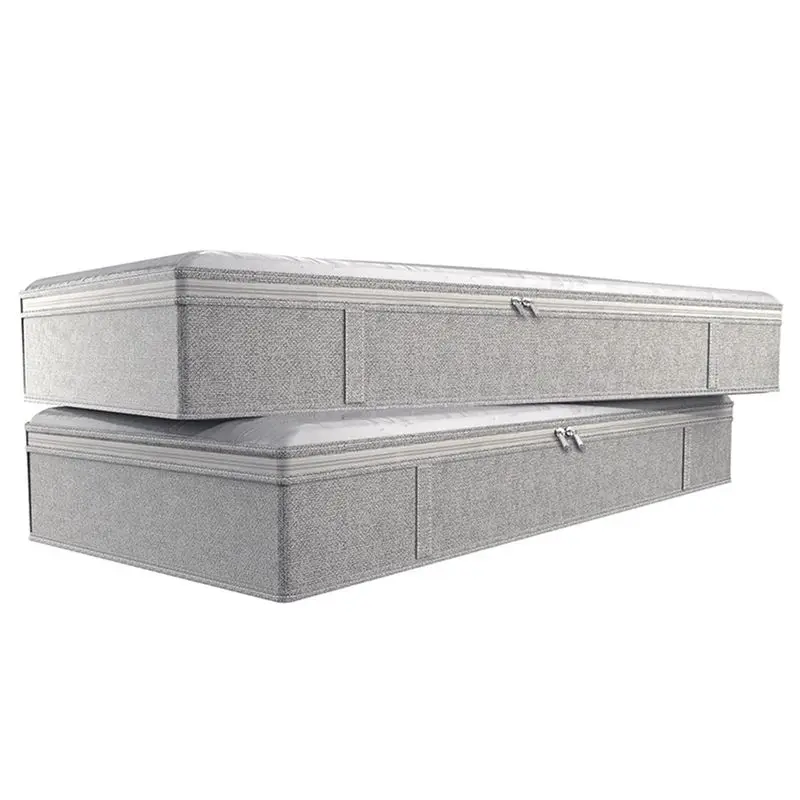 BAAJ-4X Foldable Under Bed Large Under Bed Storage Boxes Thick Breathable Underbed Clothes Storage Bags Zippered Organizer