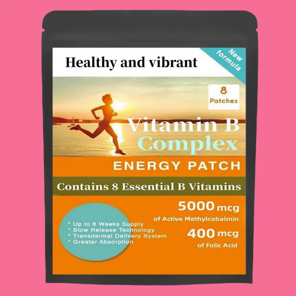 

Vitamin B Complex Patches 8 Week Supply, Contains All 8 B Vitamins In Vitamins B1, B2, B3, B5, B6, B12, Biotin & Folic Acid