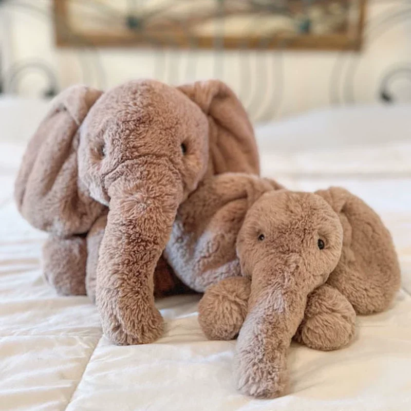

34-56cm Cute Lie Down Elephant Plush Toy Sleep Companion Doll Soft Comfortable Hug Pillow Stuffed Animals Plush Doll Ornament