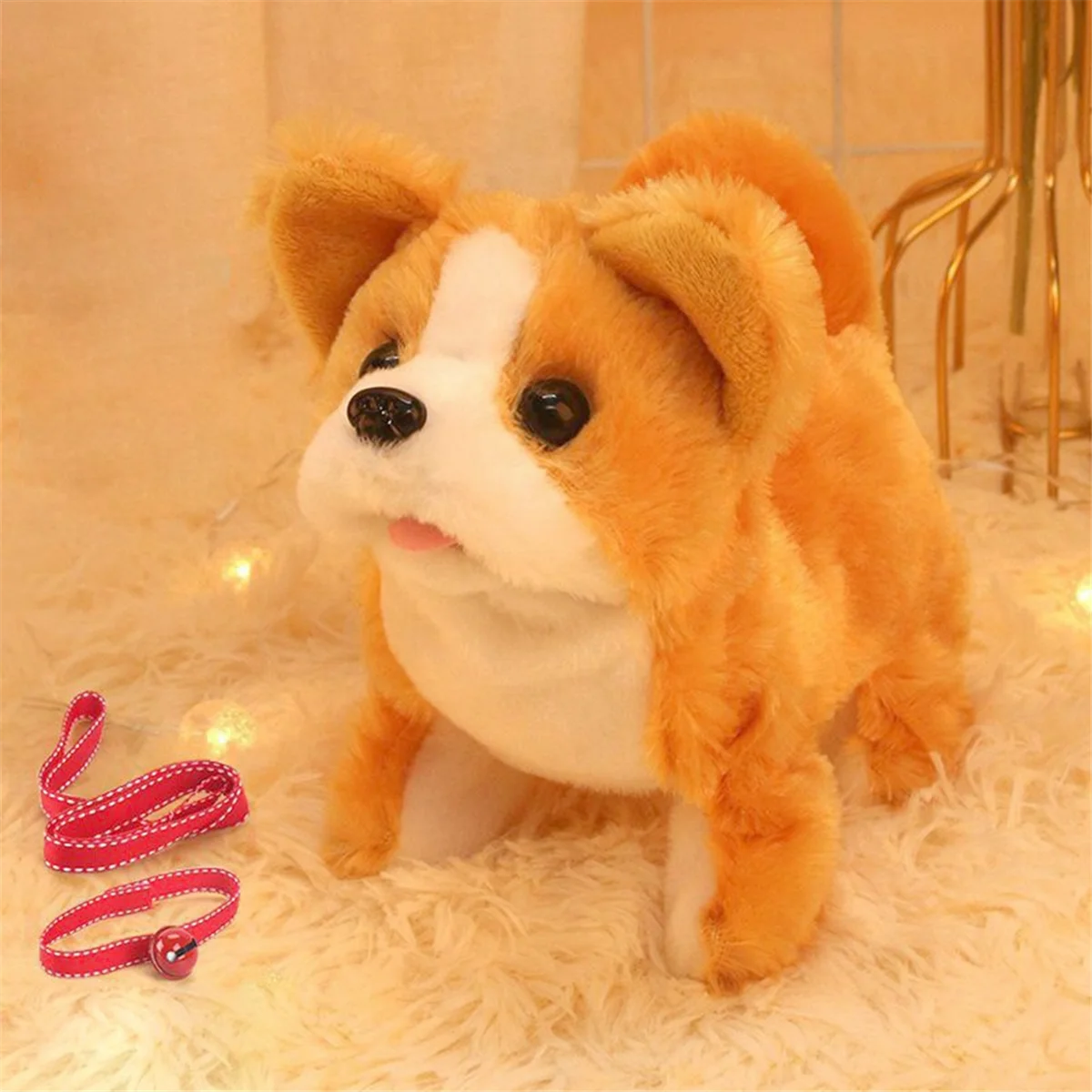 B Baby-Toy Dog That Walks, Tail Wagging, Plush Interactive, Animais Eletrônicos, Brinquedos Filhotes para Meninas e Meninos, Presente de Aniversário