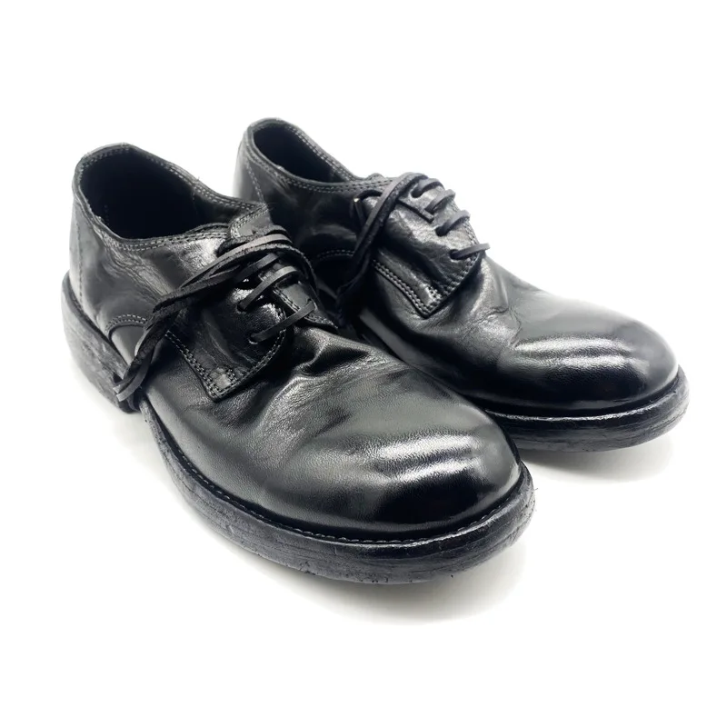 Men's Retro Oxfords Dress Shoes Formal Leather Luxury Sneakers Lace-Up Black White Handmade Vintage Designer Shoe