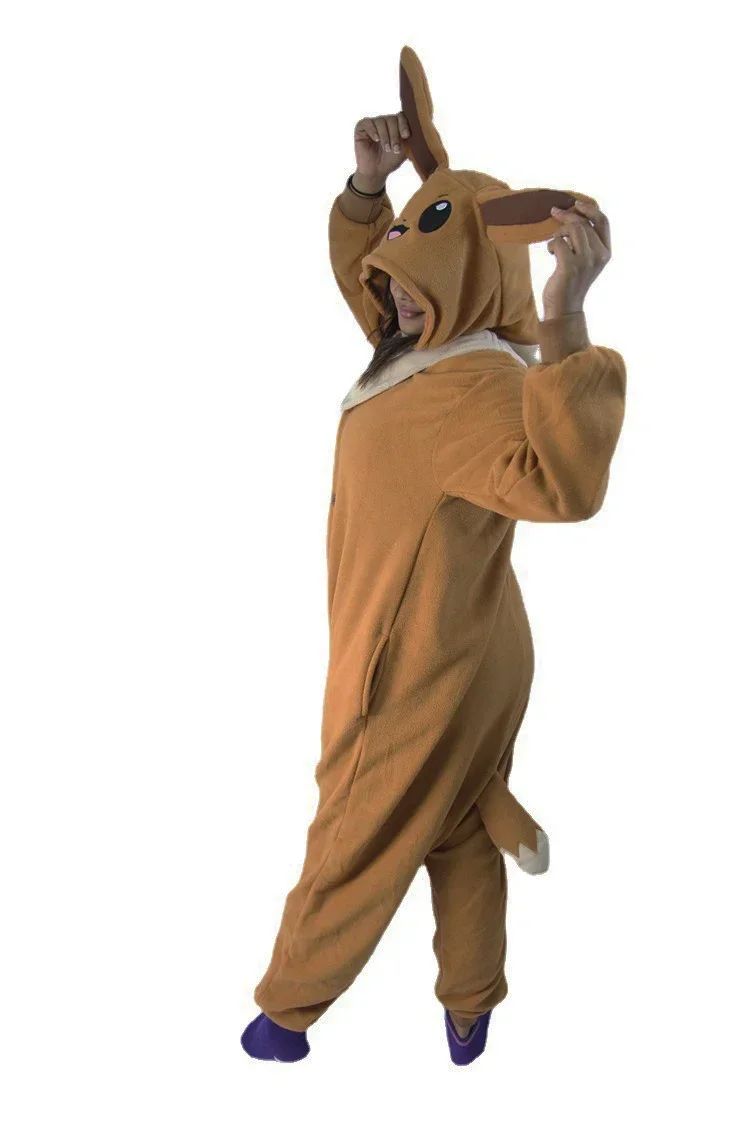 TAKARA TOMY Adult Kigurumi Eevee Onesies Pajamas Anime Cosplay Costume Carnival Halloween Christmas Birthday Gifts