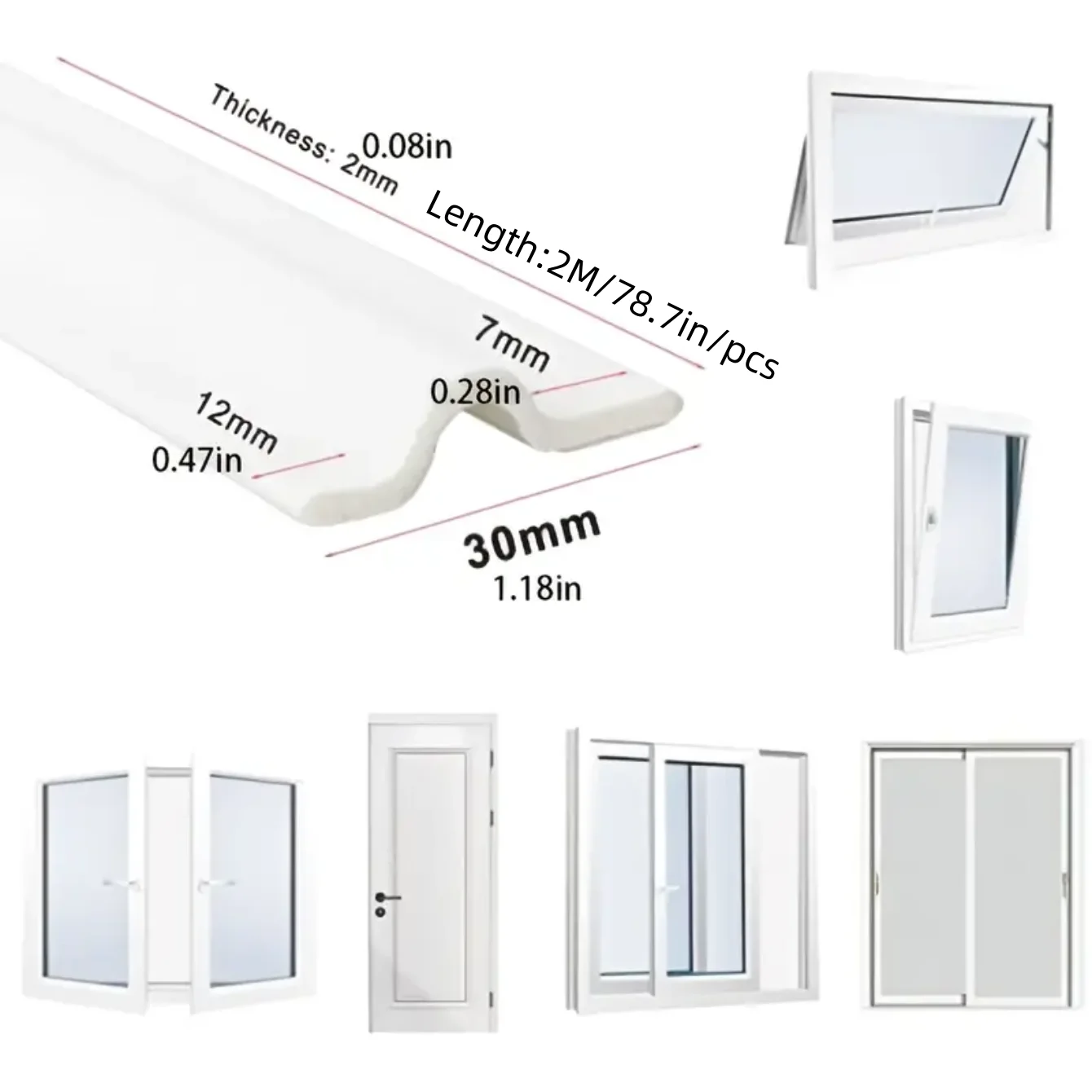 Sliding Type Window Sealing Strip Door and Window Seam Windproof Sound Insulation Self-adhesive Sealing Strip Warm Blocking Wind