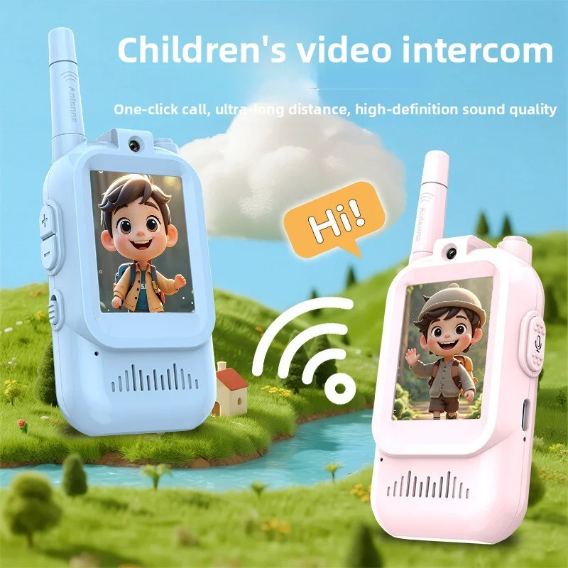 Children's video walkie-talkie for long-distance outdoor toy cute kids' interaction charging with extremely long battery life