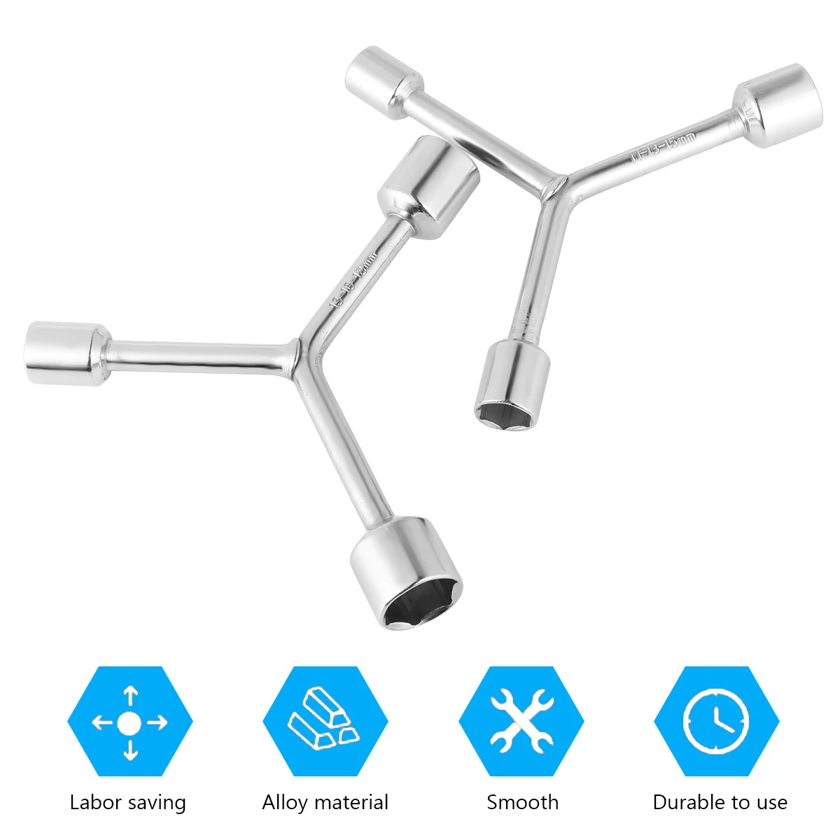 

1 set 1 Set 3-Way Socket Wrench Durable Steel Y-Shaped Spanner For Bike Repair Shop Home Hand Tool Sturdy Wrench Key Set