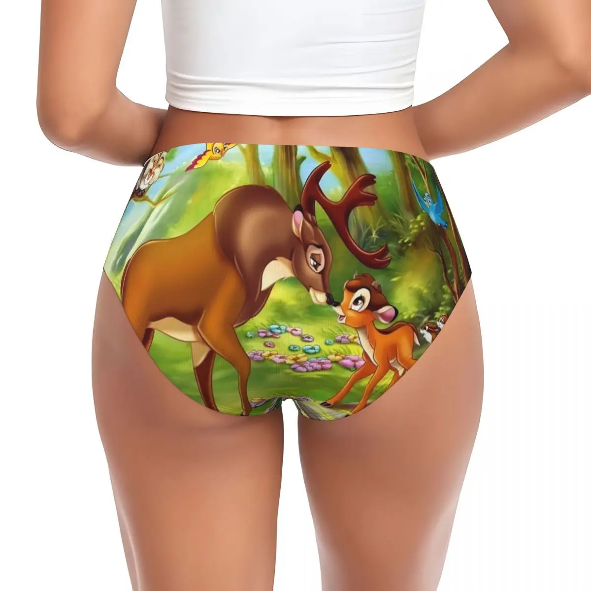 Benutzerdefinierte Damen Bambi Fawn Cartoon kurze Höschen weibliche atmungsaktive klassische Unterwäsche Unterhose