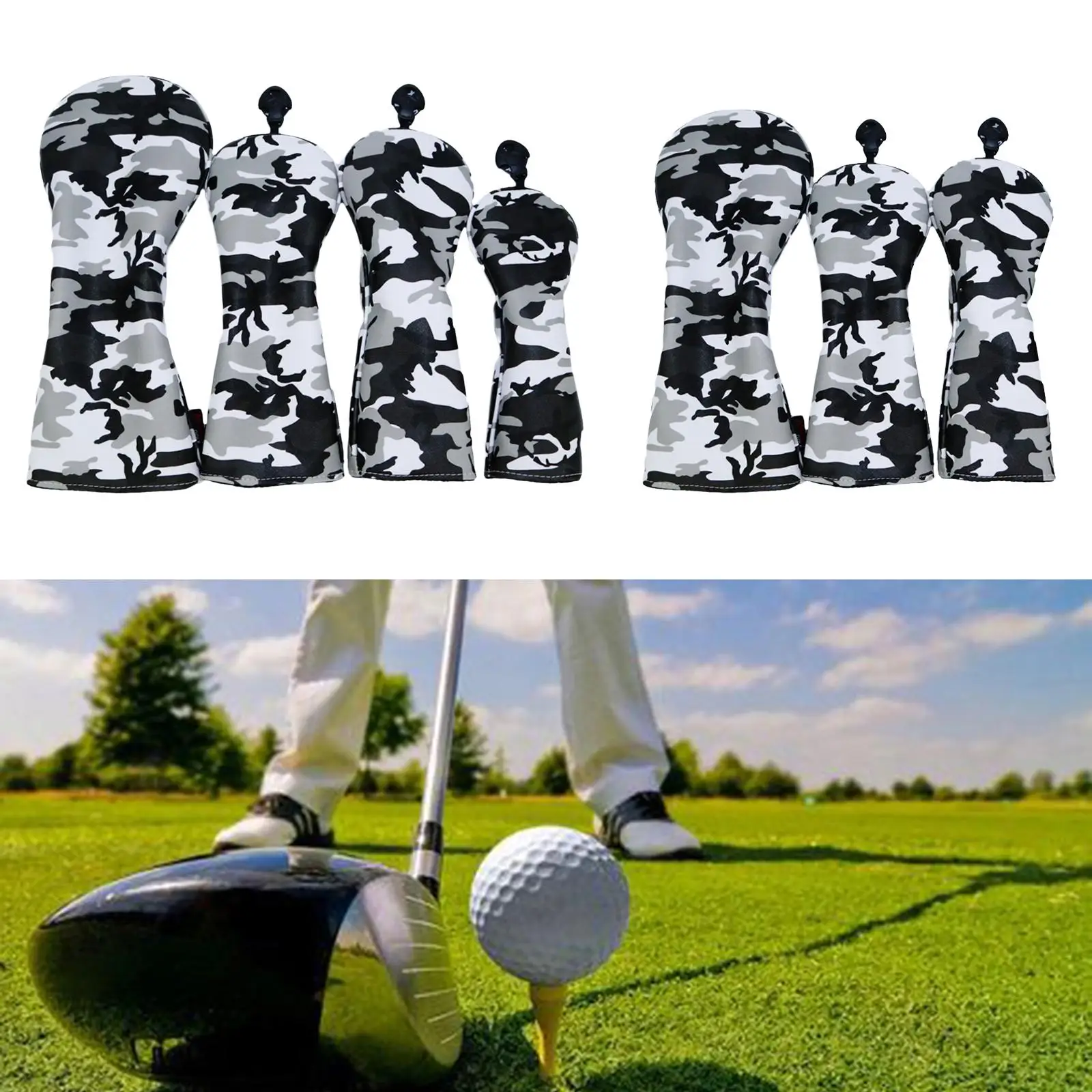 Waterproof Camo Golf Wood Headcover Fairway Club Head Covers Case Protector