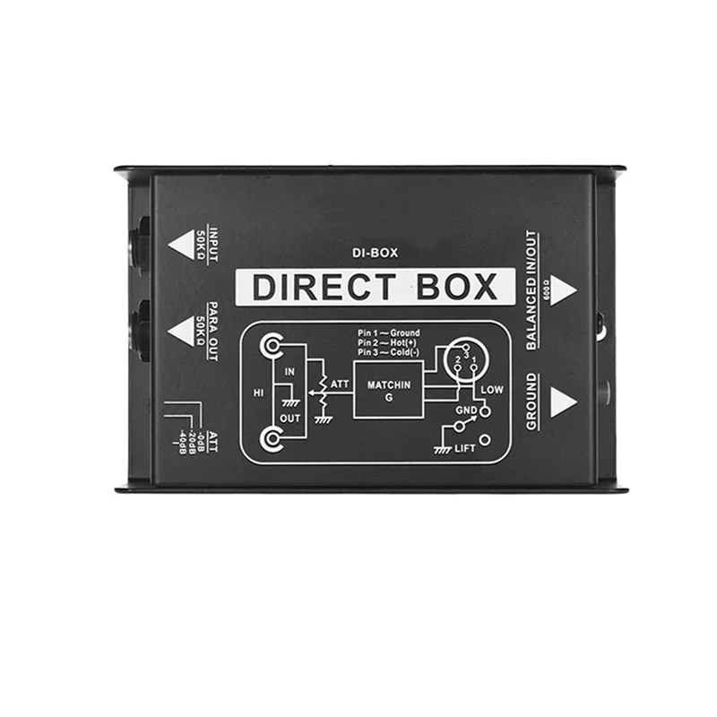 JABS-2X Passive Direct Box Single Channel Passive DI-Box Direct Injection Box Balanced & Unbalance Signal Audio Isolator