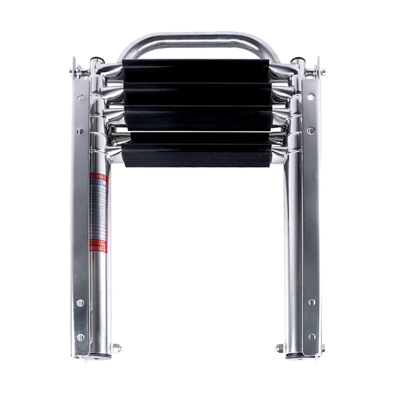 Stainless steel yacht, speedboat, marine four-section sewer ladder, concealed retractable sewer ladder