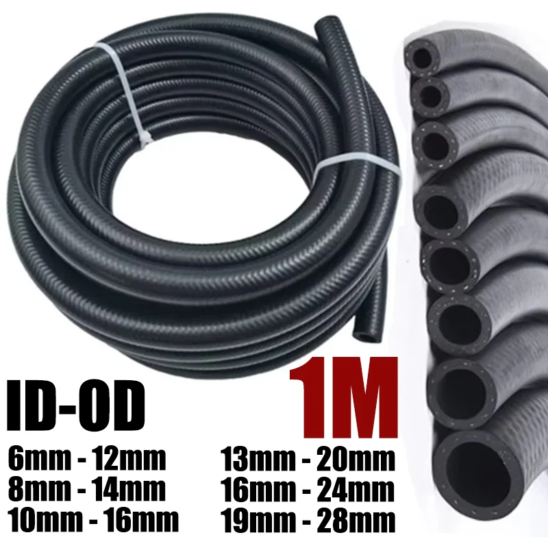 1M NBR Wąż gumowy odporny na olej napędowy 6 8 10 13 16 Średnica 19 mm Elastyczna wysokociśnieniowa rura samochodowa Benzyna