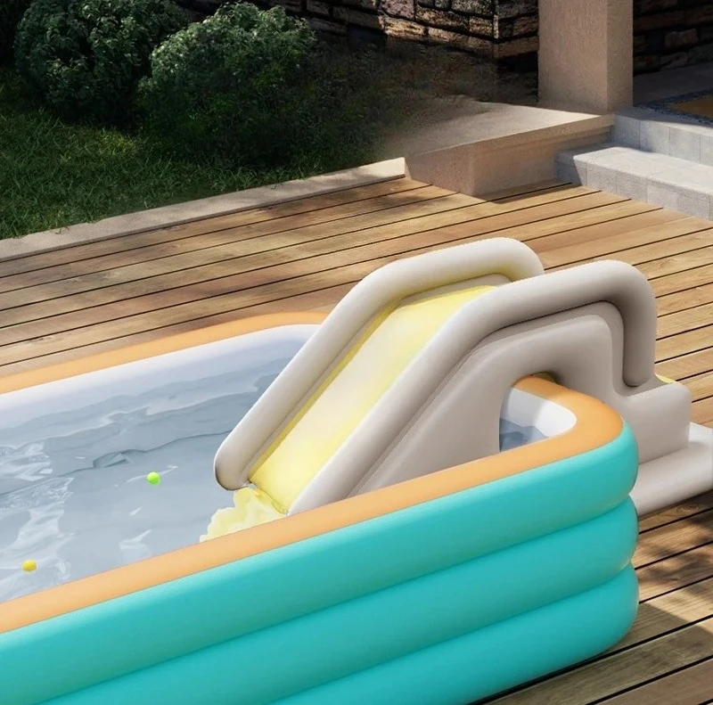 Backyard Water Play Inflatable Slide Combine With Swimming Pool Anti-tip Toy Indoor Outdoor Park Facility