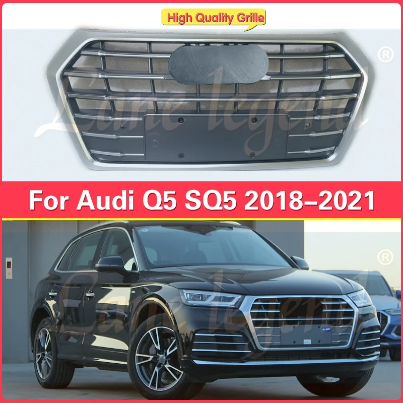 

Modified Auto Grilles For SQ5 Style Front Bumper Mesh Hood Grille for Audi Q5 2018 2019 2020 2021 ABS Bumper Grill