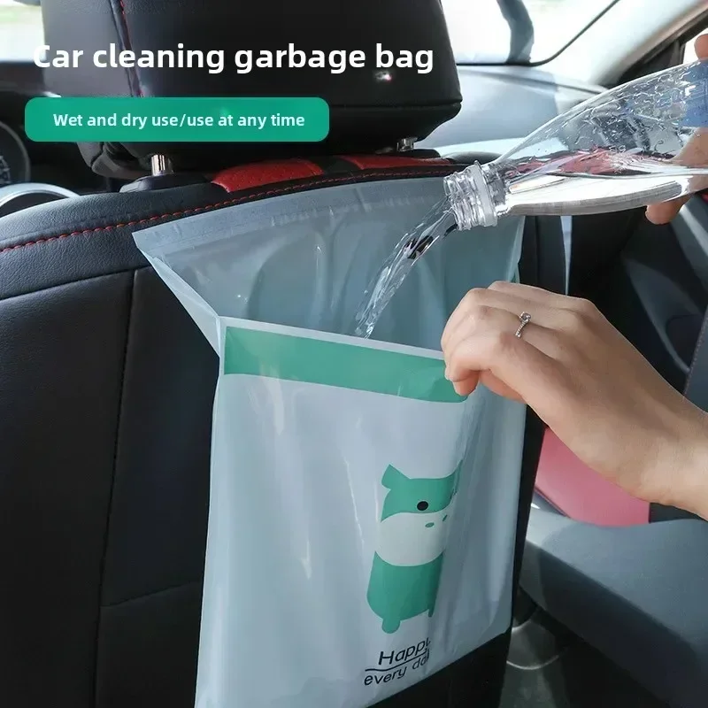 15PCS Adhesive Car Trash Bags Office Cleaning Bags Student Dormitory Desktop Table Edge Home Self-Adhesive Trash Bags