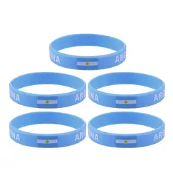 2pcs Argentina Flag Silicone Bracelets Sports Wristbands Men Women Rubber Band Motivational Wrist Strap Fashion Accessories