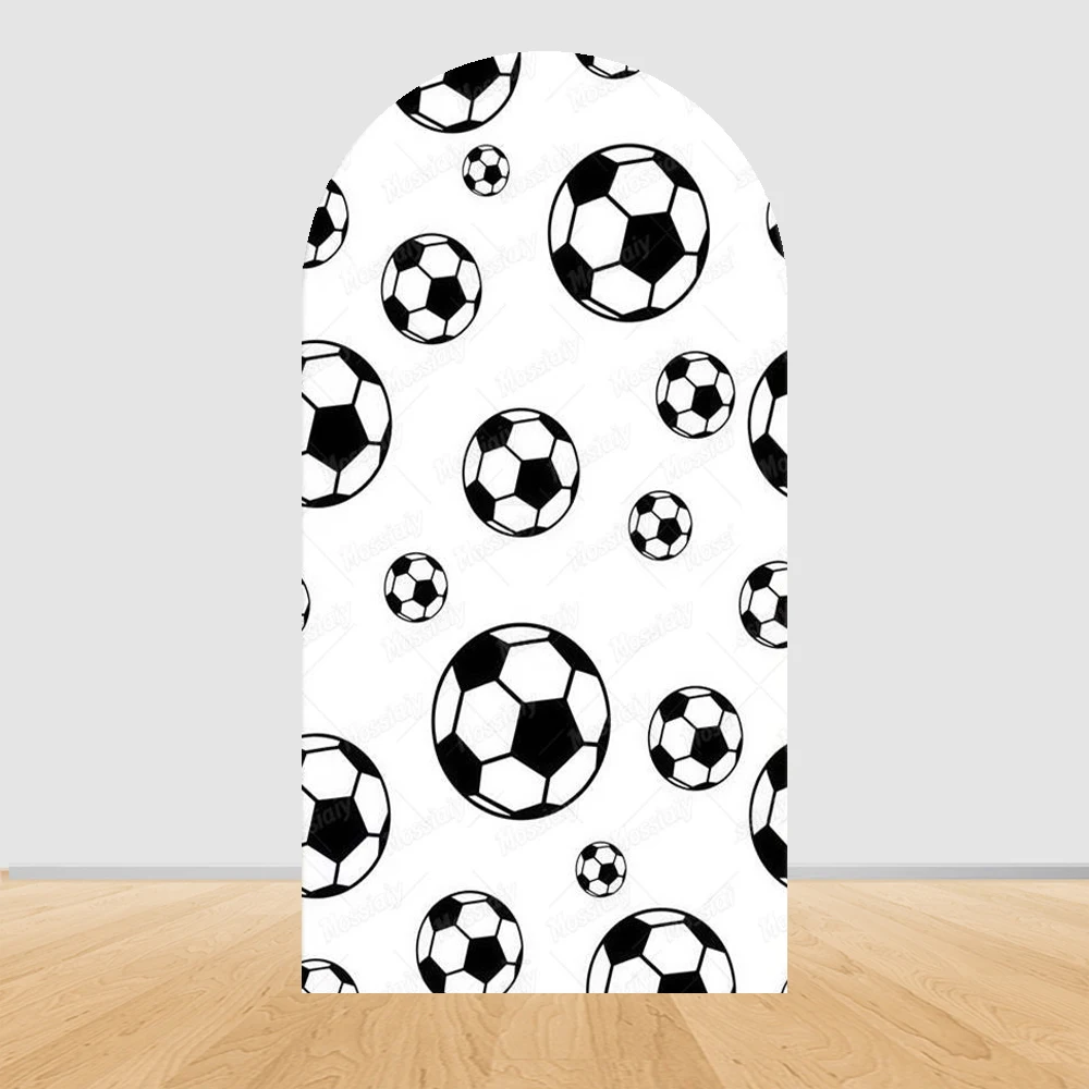 Football Birthday Arch Backdrop Cover Stripes Checker Grid Kids Boy Baby Shower Soccer Party Decor Portrait Photo Background - view 3