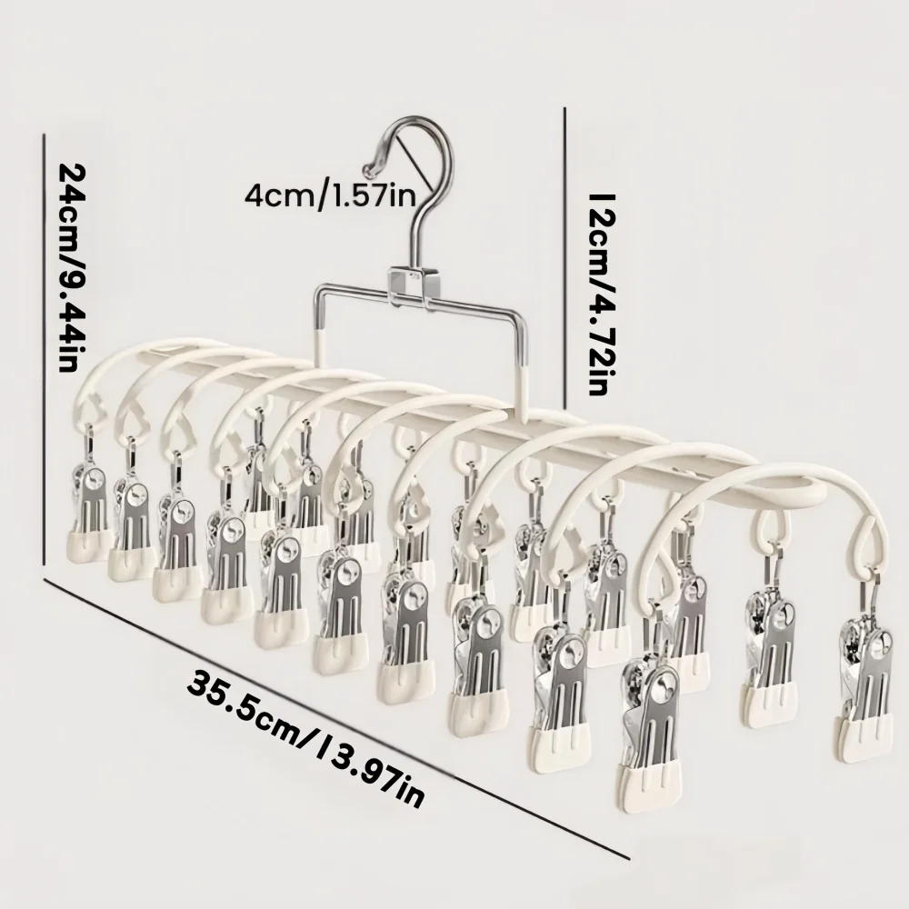 1/2 Stück 20-Clip ​ ​ Wäscheständer ​ ​ Winddicht zum Aufhängen ​ ​ Sockenhalter für Kleiderschrank und Hosen ​ ​ Multifunktionaler Organizer für Unterwäsche – Detail 1