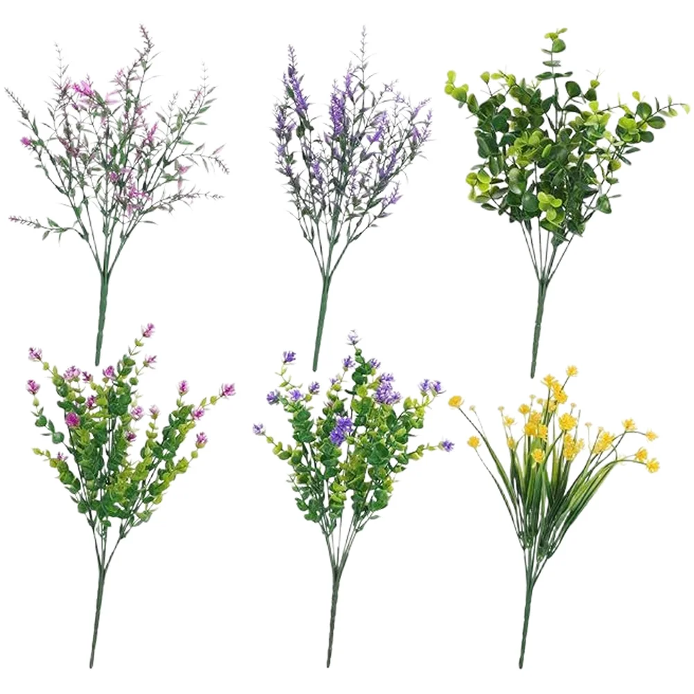 Artificial Flower Set Plastic For uv Resistant for Outdoor Indoor Decor No Special Care Needed 12 24 or 48 pcs