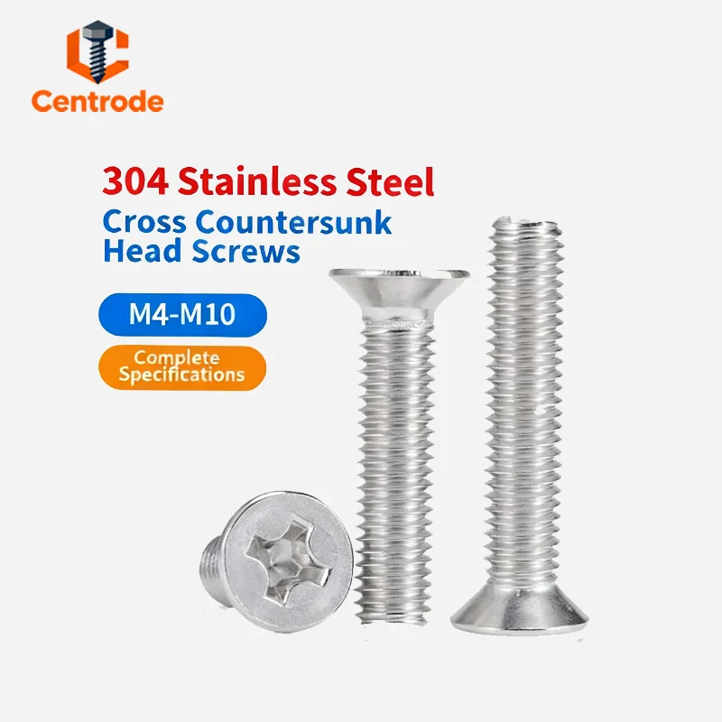 304 Stainless Steel Phillips Countersunk Flat Head Screws & Bolts M4-M10 Assortment