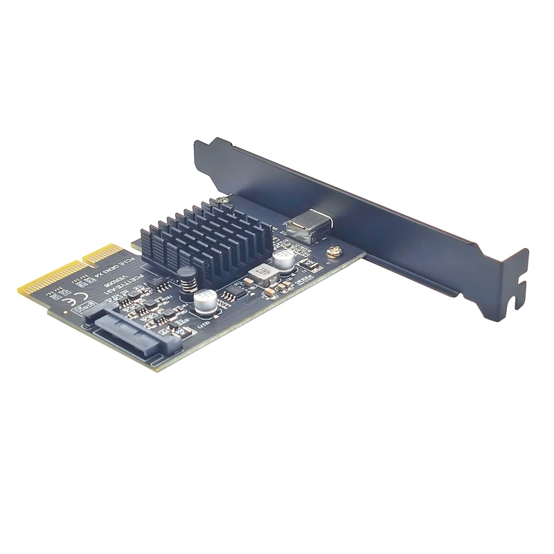 USB 3.2 SEN2 * 2 20Gbps PCIE Carte PCI Express 3.0 age à TYPE C 6 000 Adaptateur PCI-E USB C Riser SATA Alimentation 1 Port TYPE-C pour PC