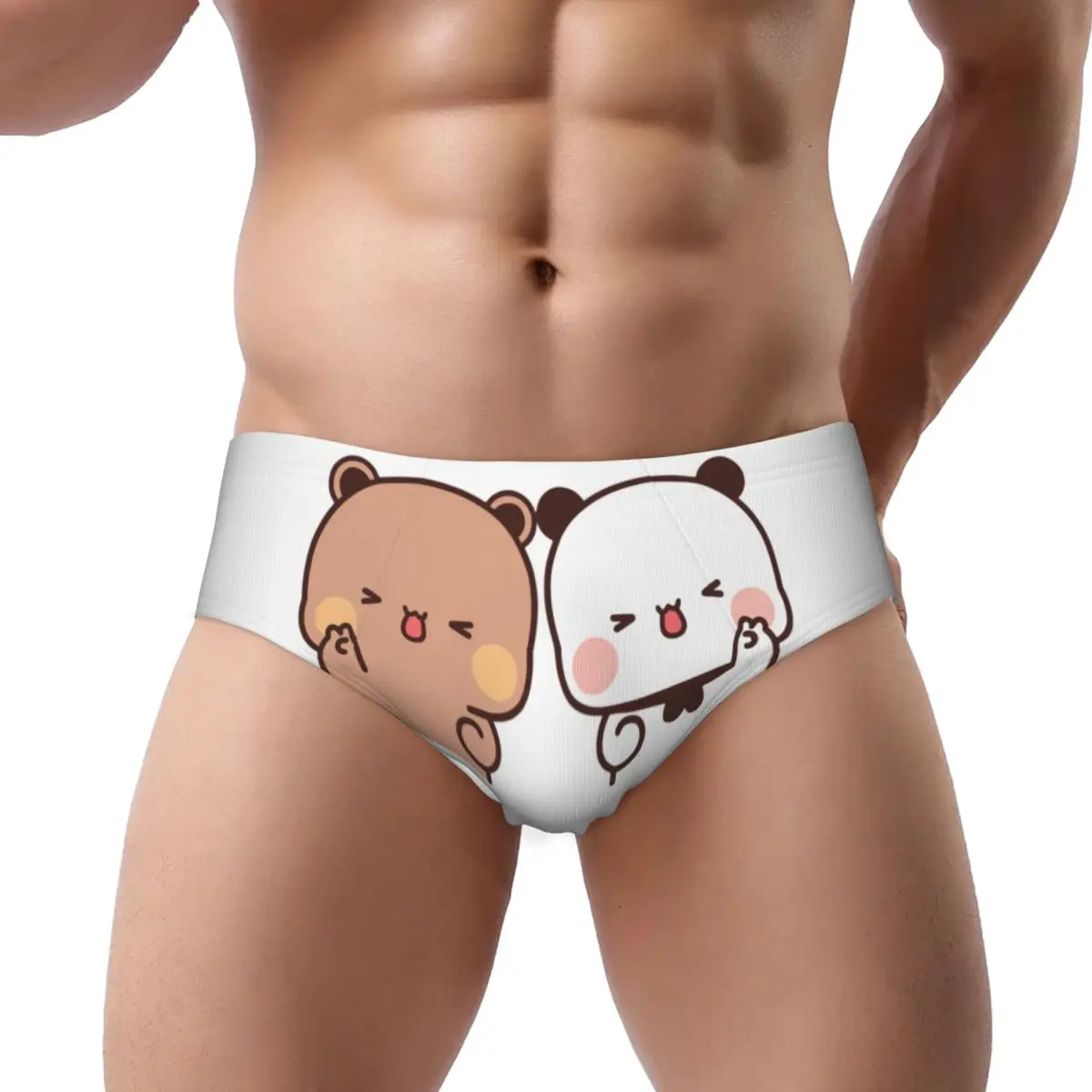 Custom Bubu Dudu Panda And Brownie Bear Couple Brief Panties Women's Breathable Stretch Underwear