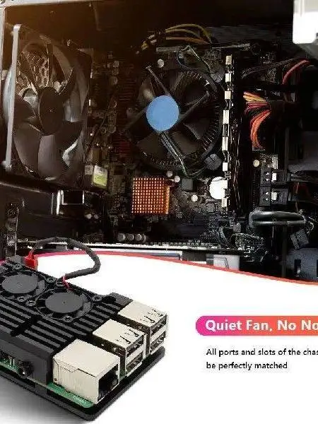 202-シルバーブラックメタル冷却ファンヒートシンクケースボックスバッグアクセサリー無ブランド登録商標なし-kh659626