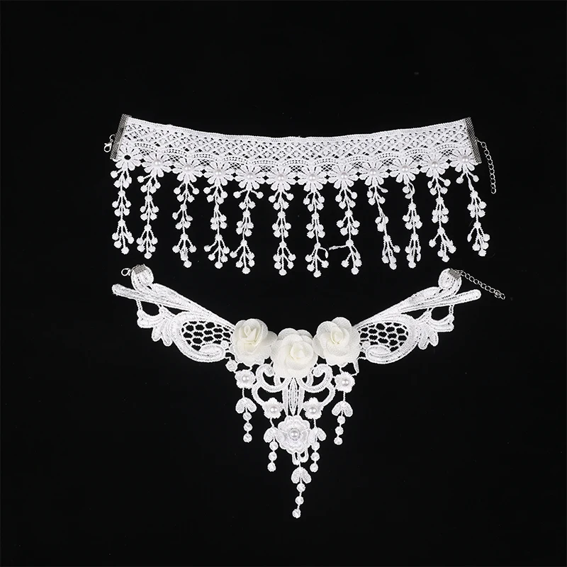 1 Stück Vintage klassische Gothic-Tattoo-Spitzen-Halskette für Frauen, schwarzer Kristall-Anhänger, Charm-Halskette, Boho-Schmuck, Geschenk – Detail 9