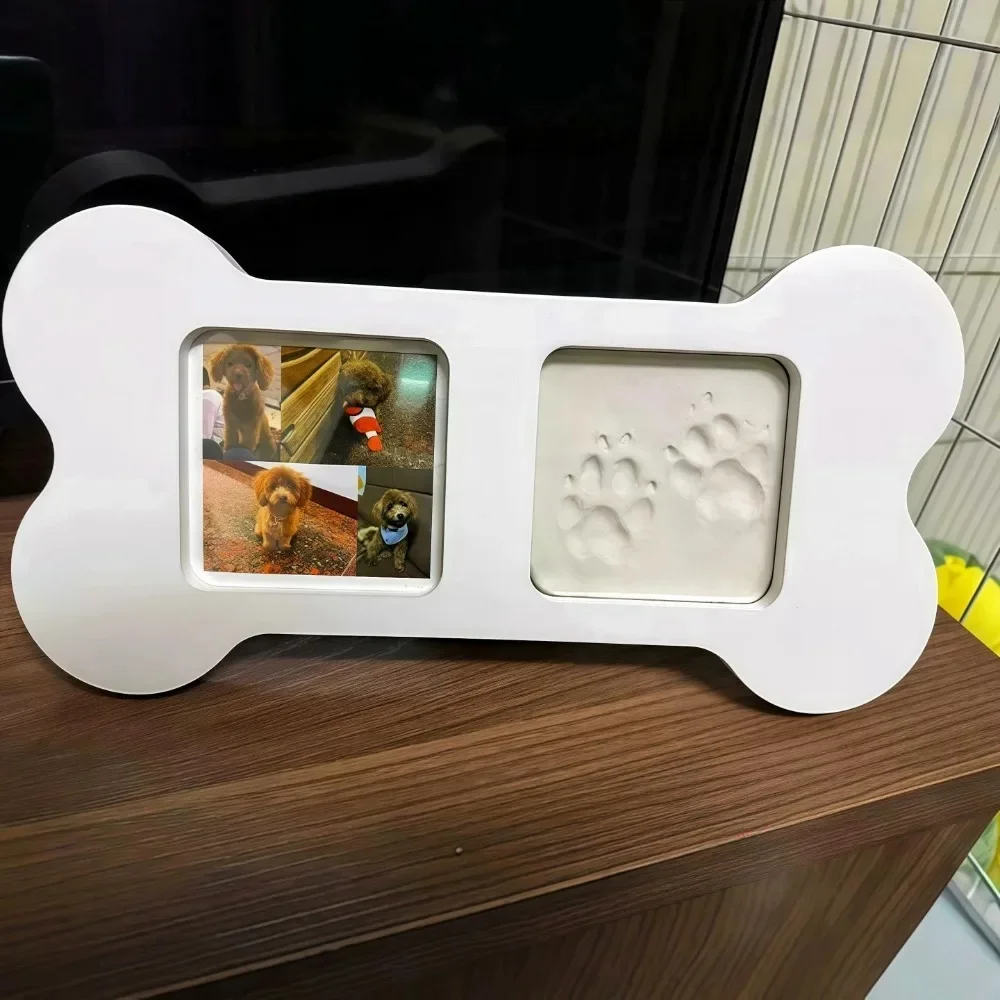 Dead Pet Commemorative Ink Frame Thicken and Widen The Border Dog Photo Paw Print Ornament Durable Pet Memorials Gravestones
