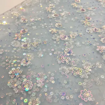 ผ้าปักเลื่อมลายเรขาคณิตผ้าลูกไม้เทียมเสื้อผ้าชุดแต่งงานขนาดกว้าง135ซม.