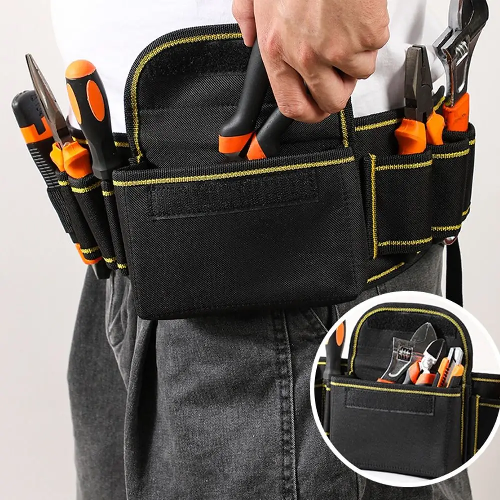 Multi-pocket Hardware Tool Kit Multi-functional Large Capacity Electrician's Tool Bag Sturdy Thicken Waist Pack Carpenter