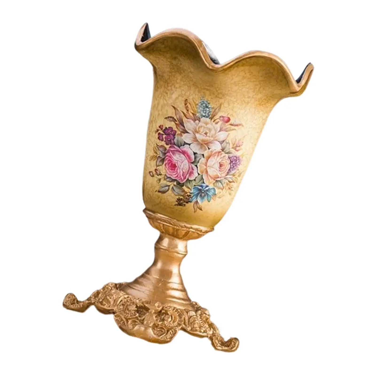 Contenitore floreale in resina con supporto per ornamento regalo in vaso decorativo in stile vintage per