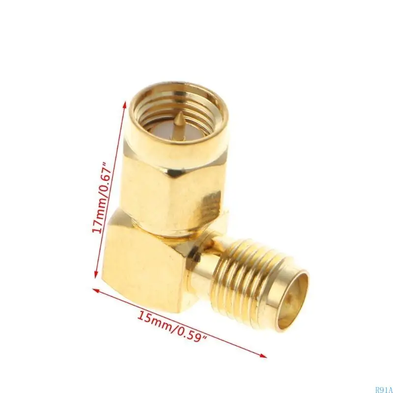 R91a SMA ذكر إلى SMA أنثى الزاوية اليمنى 90 درجة محول موصل RF Coansial