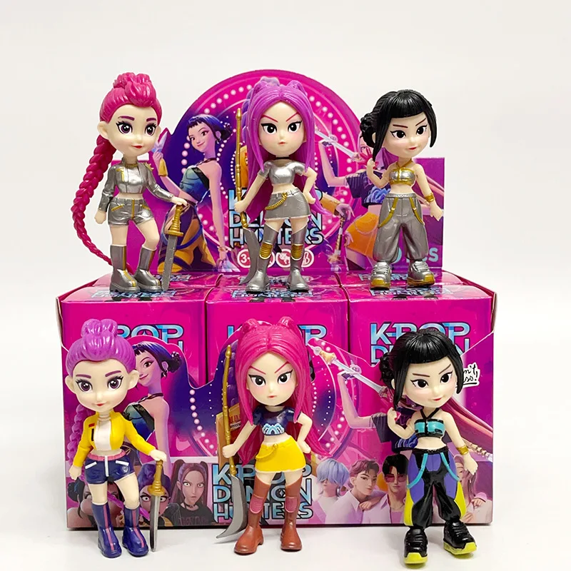 Conjunto de 3/6 peças de Figuras de Ação de Meninas Anime em PVC, Coleção de Personagens de Desenhos Animados para Decoração de Mesa, Presente de Aniversário para Crianças