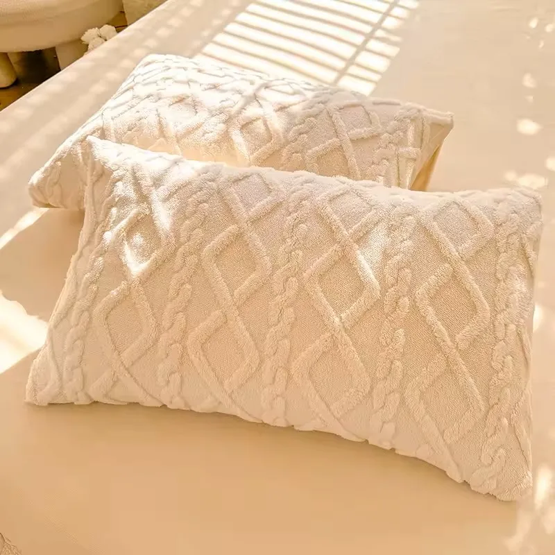 1pcs 2pcs Pillowcase Taff Velvet Pillow Cover 48x74cm Pillowslip Rectangle Cushion Cover Warm Pillow Case Fundas De Almohada