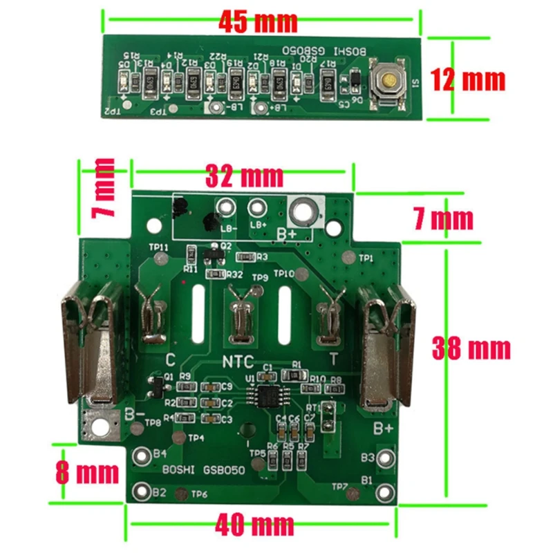 Imagem -04 - Lithium Ion Battery Box Carregamento Proteção Circuit Board Pcb 18v Bat610 Bat609 Bat618