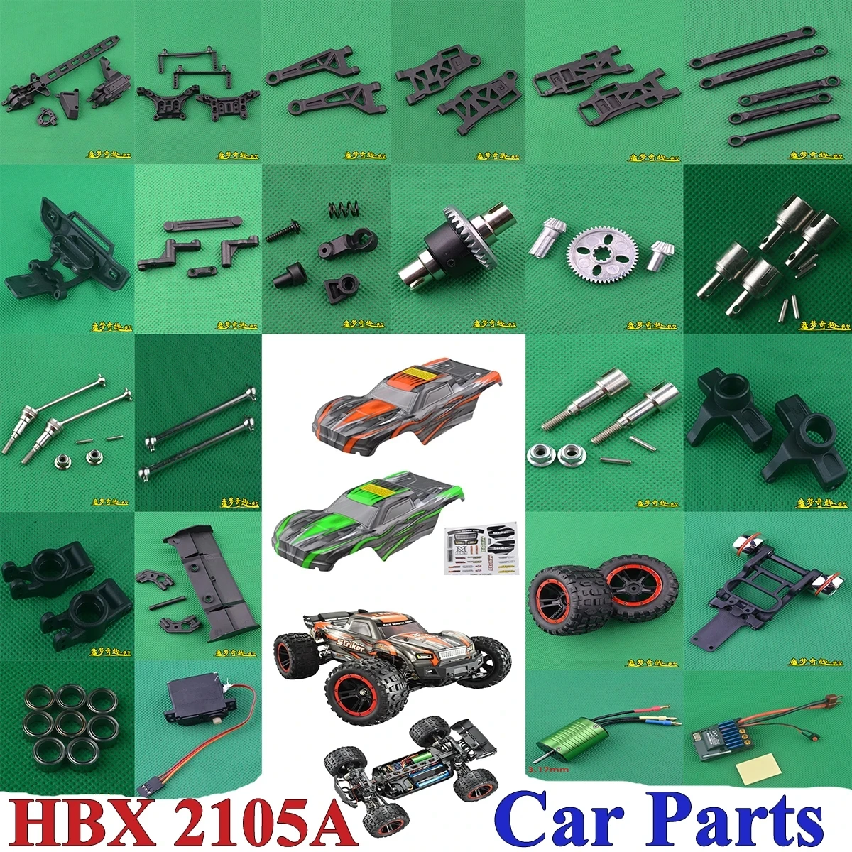 HAIBOXING HBX 2105A HBX2105A  RC Car Spare Parts Motor Servo ESC Shell Tire Differential Drive Shaft Bumper