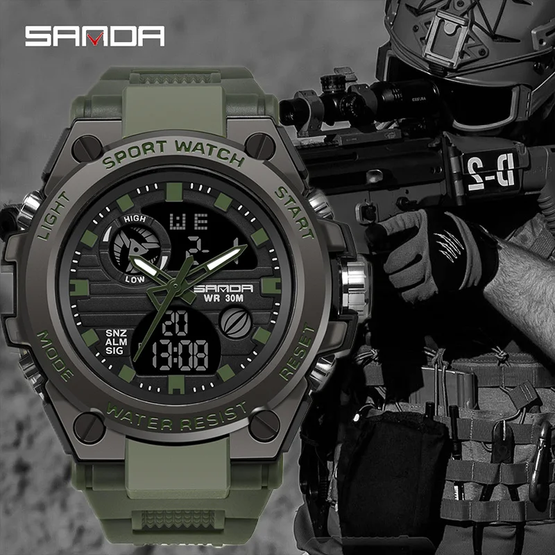 SANDA G Style Men Digital Watch Military Sports Watches Waterproof Electronic Wristwatch Quartz Watches for men reloj hombre